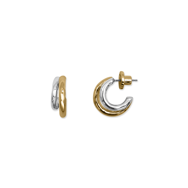 Sun & Moon Two-Toned Hoops